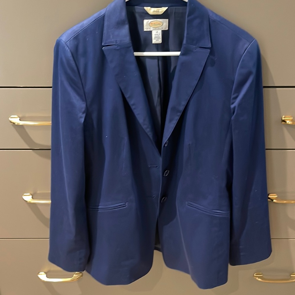 TALBOTS Petites size 12 blue blazer!  Fabulous  Condition!